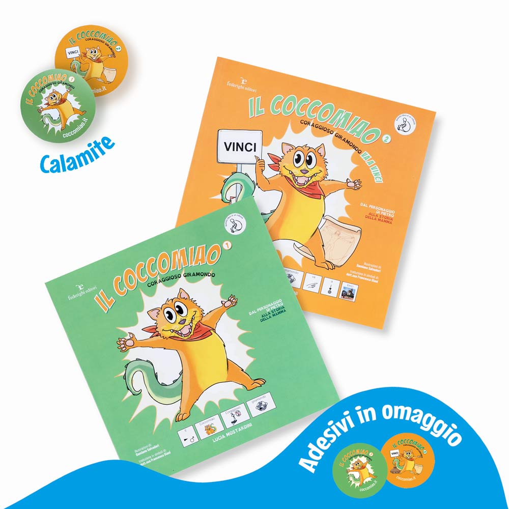 Il Coccomiao Le Origini + Il coccomiao va a Vinci + 2 calamite + 2 STICKERS in OMAGGIO